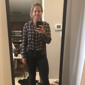 Theory plaid button down